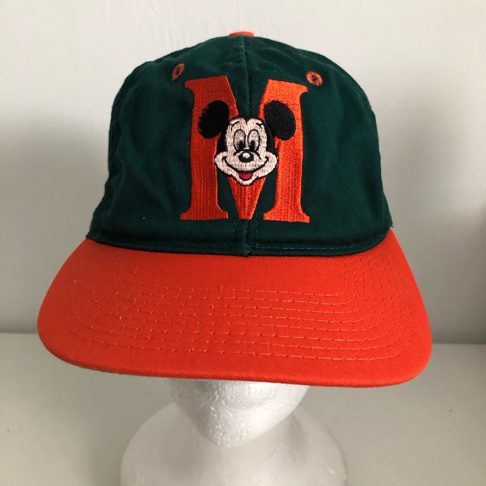 Mickey Mouse Embroidered Green and Orange Hat